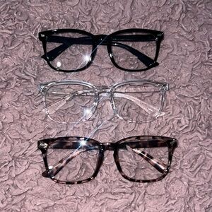 Stylish Eyeglasses Set - Black, Clear, Tortoise